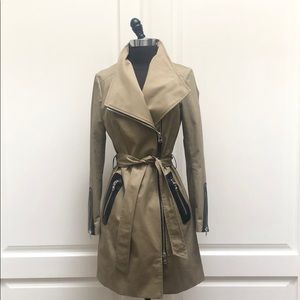 Mackage Estela belted Trench with leather trim